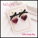 ꒰⑅No.215⑅꒱ ハート レース リボン イヤリング/ピアス
