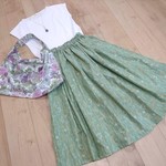 ふんわりギャザースカート ハーブ グリーン Skirt