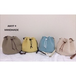 送料無料＊手編みのコットン巾着バッグ