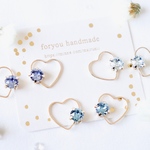 summer ハートとスワロフスキー♡ ピアス/樹脂ノンホールピアス(イヤリング)　small　