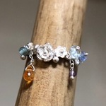 もりのいえ様オーダー品  お花と天然石のリング