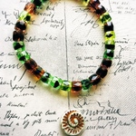 【1連30コ＋spiral1コ】JIRI＊IVANA czech bead #チェコビーズ barrel 7㎜＋JIRI spiral