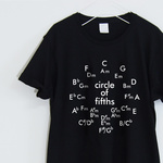 音楽理論系Ｔシャツ サークル・オブ・フィフス 【ブラック】 フロントプリント　クルーネック　メンズ・レディース有