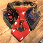 犬・猫の首輪　32～35　cocochanネクタイチョーカーNEO　ミリタリー・迷彩柄・星・アメリカ軍