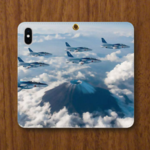 飛行機(ブルーインパルス) 水彩画風 ver1 帯なし手帳型スマホケース iPhone11・11Pro・11ProMaxにも対応！