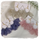 シフォンタッセルフープピアス/イヤリング