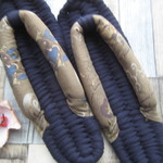 布ぞうり：sheep48さまご予約品＊再販dark blue26.5cm/風神雷神（茶）