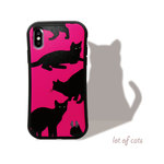 iPhone11 / 11Pro / 11Pro Max / XR / XS Max / XS / Ｘ / SE(第2世代) / 8  / 7 ケース 【 猫 耐衝撃 バンパー 】 マゼンタ ピンク