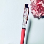 ピンクアジサイのハーバリウムボールペン    