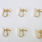 6個入り	イヤリング　ネジ　バネ　式　パーツ　部材　素材　ハンドメイド　丸	ゴールド　皿　12mm