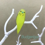 黄色いセキセイインコブローチ