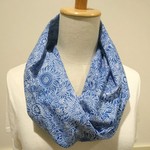 ダブルガーゼ　スヌード   一重巻  ひまわり ブルー Snood