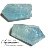 【輝く宝石結晶！◆ホールあり◆】アクアマリン/原石ポイント型・宝石質AAAA＋ランク✧【素晴らしい輝き！■全石スパークルレッセンス、シラー、虹入り■】縦22〜23mm【パキスタン産】
