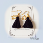 #59 タッセルピアス＊ブラック