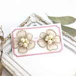 再販♡刺繍レースフラワーコットンパールビジュー(ベージュ)♡送料込み