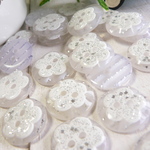 ☆30個【#381】15mm　花　フラワー　ラメ　ボタン　手芸