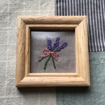 ラベンダーの刺繍ミニ額