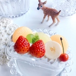 フルーツの印鑑ケース fruit  朱肉とブラシつき　フェイクスイーツ