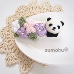 お花がいっぱい🌼パンダのバレッタ