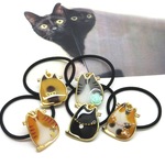 ぽっちゃり猫さんのヘアゴムセット（5本組）ねこのヘアゴム レジンのヘアゴム セット販売 