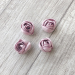 ◆送料無料！フラワー造花・巻きバラ1.8cm・パープル系【4個入り】