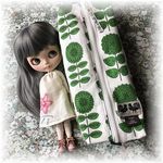 ★再販★ブライスおさんぽポーチ★green flower★外撮り・ロケ撮影・ドールイベントにも