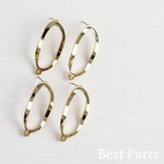 6pcs オーバルピアス ゴールド