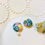 《再販2》ミナペルホネンஐ skyful パール付ピアス/イヤリング  ｡:°ஐ