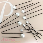 結婚式 お呼ばれ ウェディング ヘアアクセサリー パール ピン 3サイズ 計9本！エアパール使用☆ブライダル ヘアアレンジ  ヘアセット Uピン パール 