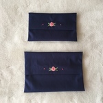 スモッキング刺繍　ポケットティッシュカバー　バラ　ローズ　ピンク　