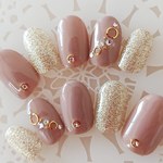 大人カラー上品ネイル/ネイルチップ/お呼ばれネイル/結婚式/成人式/前撮り/ブライダル ネイル/付け爪/Ｊ161
