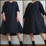 魔女の夏仕度ワンピースゆったり楽コットン黒黒チュニック