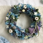 特集掲載　* Lavender × Light blue * wreath * ギフト リース