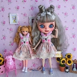 [限定うさぎちゃんワンピース洋服] リカちゃんジェニーちゃんブライスmomoko初代リカちゃん1/6人形ドール用服blythe