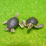 2個入り　アニマル　ミニチュア　フィギア　動物　リアル　ジオラマ　パーツ　塗装済み　ゴム製　約2ｃｍ～4cm　カメ