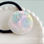 ふわゆら刺繍　夢見る木のヘアゴム