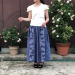 絞り風ゆかたパッチワークスカートM