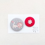 ★くるみボタンブローチ★