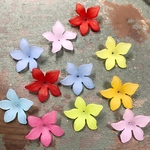  【30個】5枚花びらすりガラス風フラワーアクリルビーズ     アソート