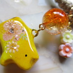 ◇2475 🍋レモネード　こぶたとお花のヘアゴム🐖💐 ※１点物