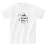 1万円で当然貸し切れると思ってる犬と猫イラストデザインTシャツ