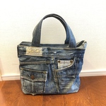 デニムリメイクバッグ  yellow