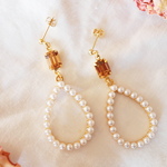 Vintage Swarovski×Squareピアス