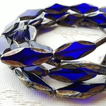 夜空　チェコビーズ　25X10mm  4個