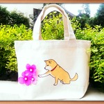紫陽花と柴犬
