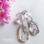 クリア銀箔ピアス(イヤリング)/サージカルステンレス  nonoacs