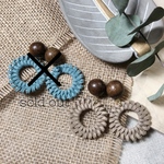 ラタン風 ピアス/イヤリング 春 ウッド