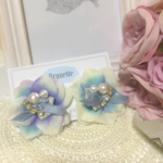 あじさいコットンパールリボンピアス