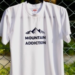 L 山中毒 mountain addiction 山Tシャツ 白