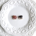 天然石ビジューピアス/イヤリング**パープルメノウ